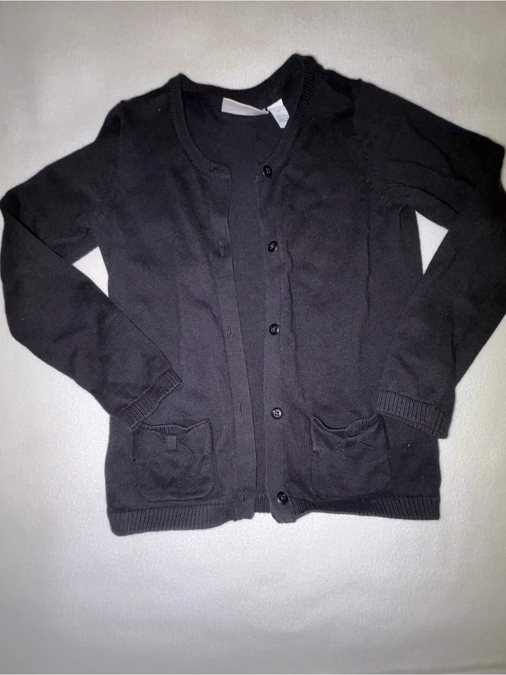 Black Sweater with Bow Pockets